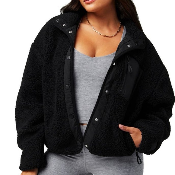 Fabletics Jackets & Blazers - Fabletics Black Teddy Jacket